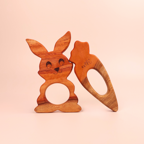 Wooden Teethers- Bunny and Carrot