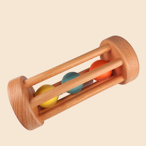 Wooden Rolling drum Rattle