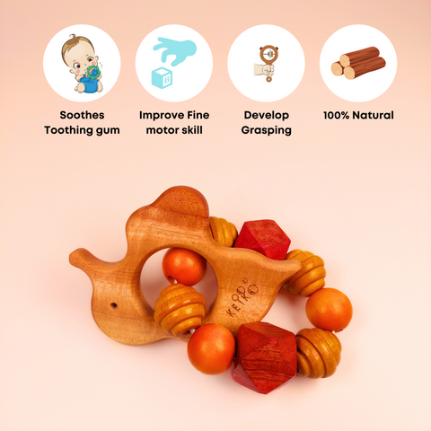 Wooden Teether Ring- Bee