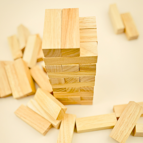 Wooden Tumbling Tower | Building blocks - 54 pieces