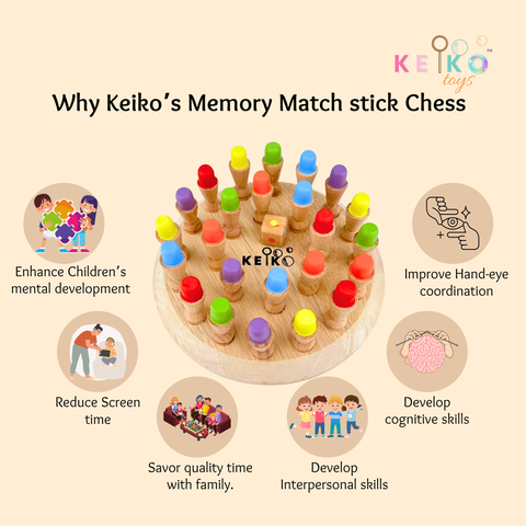 wooden memory chess game
